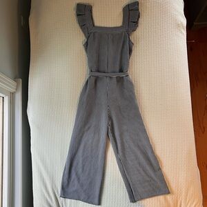 Monteau LA Striped Ruffle Jumpsuit